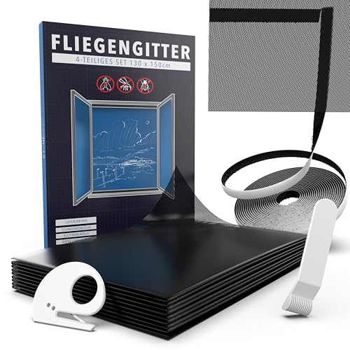 Fliegengitter Fenster [130x150cm +...