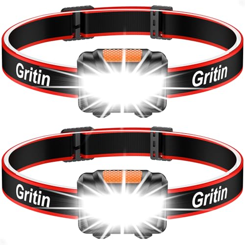 Gritin Stirnlampe LED, [2 Stück] LED...