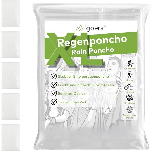 Igoera Regenponcho XL transparent, 5er-Pack...