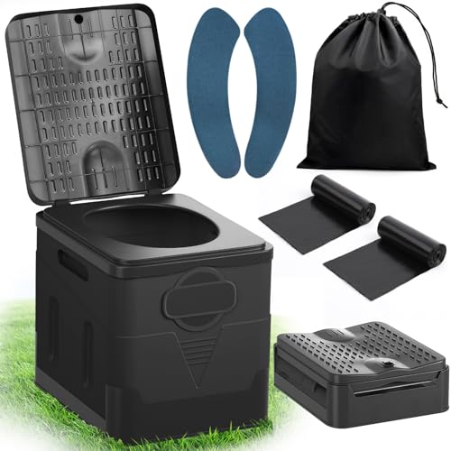 SaiXuan Tragbares Klapptoiletten-Set, 25 L...