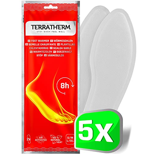 TerraTherm Wärmesohlen für Schuhe - 5 Paar...