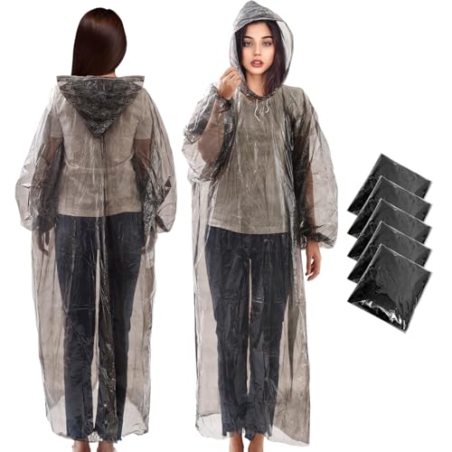ENCOVY 5er Pack Einweg Regenponcho, Einmal...
