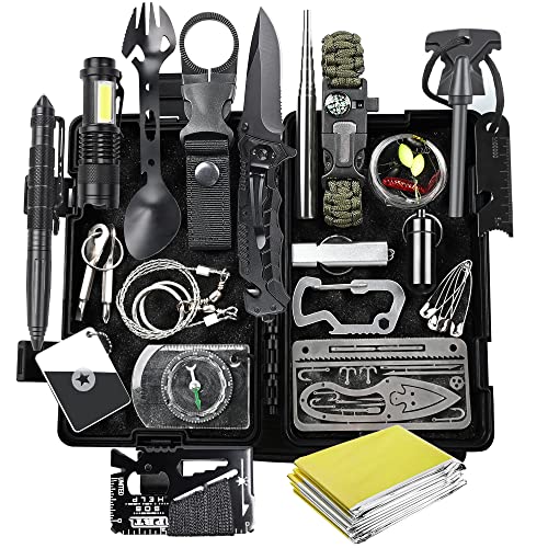 FINIBO Survival Kit 21 in 1, Outdoor...