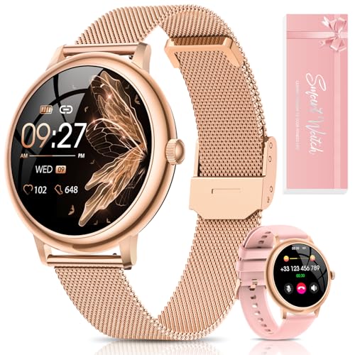 RUXINGX Smartwatch Damen, Kleine Runde...