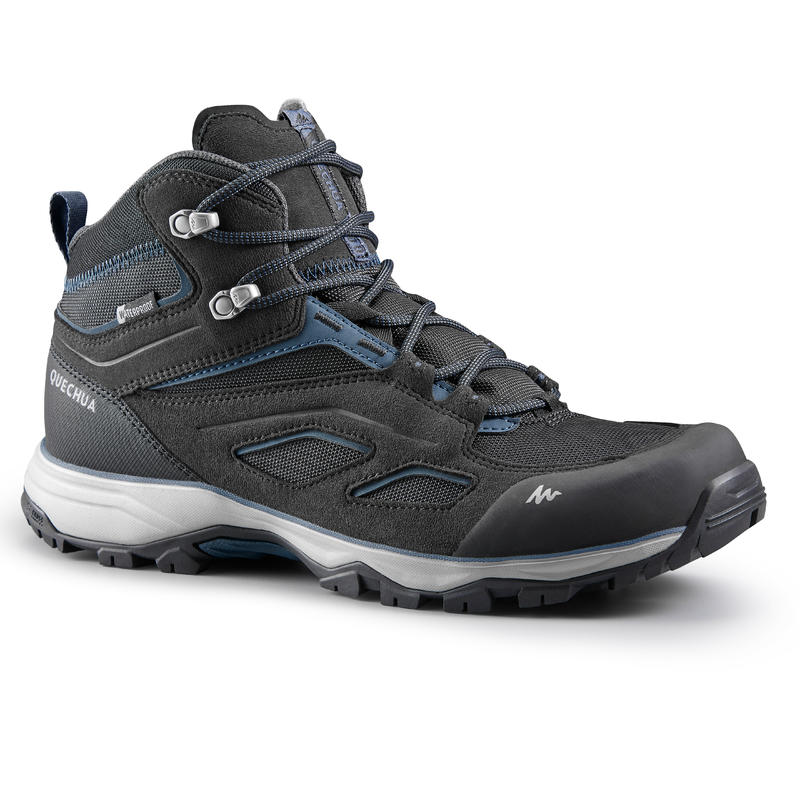 Quechua Wanderschuhe Herren halbhoch wasserdicht MH100 schwarz