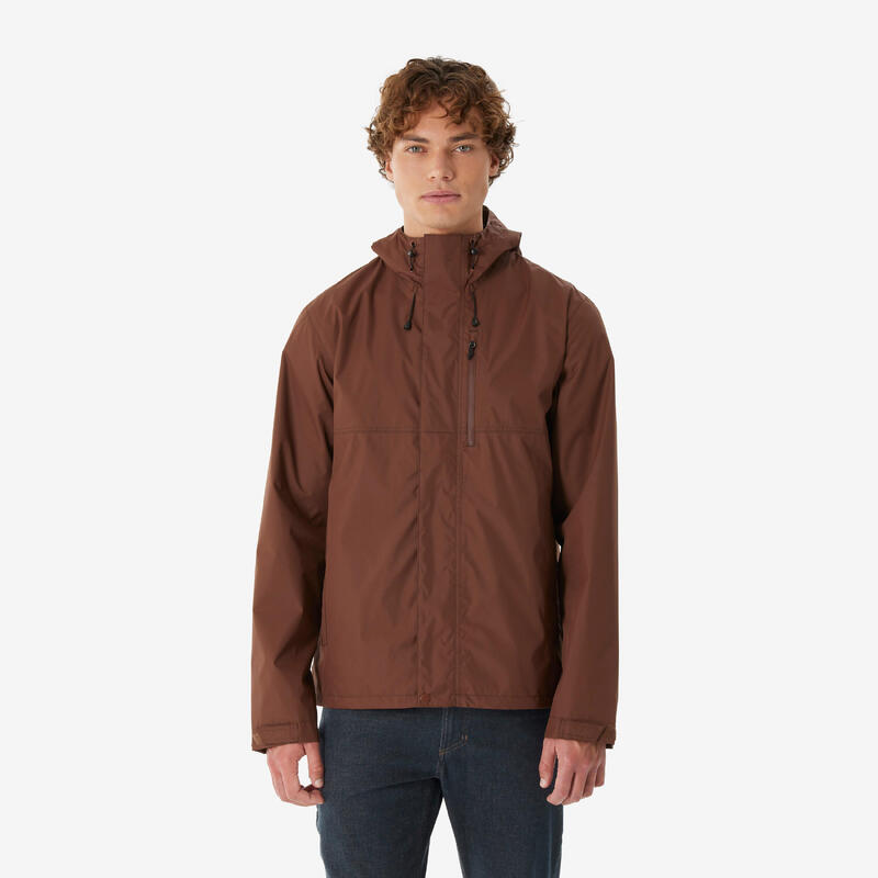 Quechua Regenjacke Herren wasserdicht Wandern NH500 braun