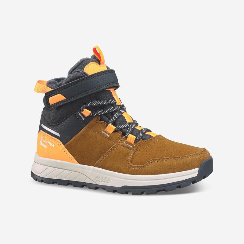 Quechua Winterschuhe Kinder Gr. 24 bis 34 Klett warm wasserdicht Wandern SH500 orange
